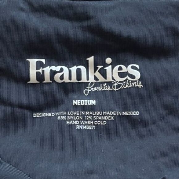 Frankies Bikinis Monica Knotted Bikini Top in Black Size MEDIUM - Picture 4 of 6